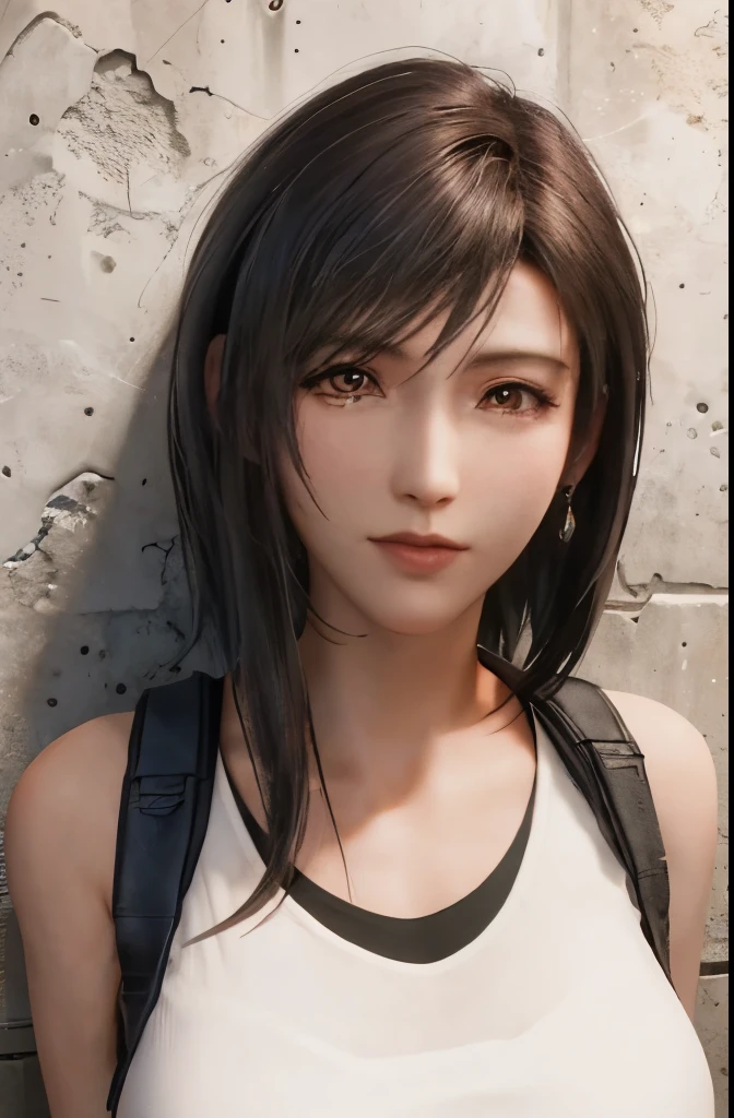 high quality picture, masutepiece, detailed hair texture, Detailed skin texture, Detailed Cloth Texture, 8K, Add fabric details, ultra detailed skin texture, ultra detailed photographic, Skin pores, Portrait of a girl, wearing tank top,