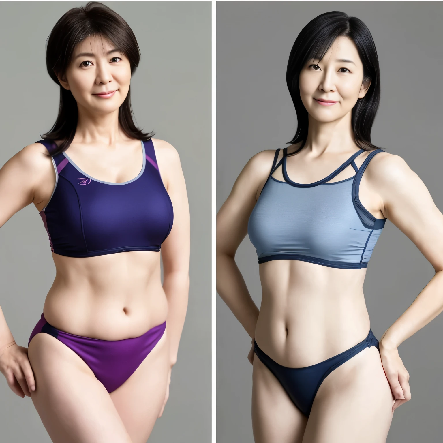 Japanese mature woman in her 60s with an erotic perspective、realistic skin、My stomach is a little sagging。Very small、She wore a swimsuit that showed her nipples.、The whole body looks naked、It's definitely not muscular。soft skin、I have a waist。voluptuous、It is attractive to have age-appropriate wrinkles and sagging on the face and body.、An exciting pose that provokes、Full body to toes