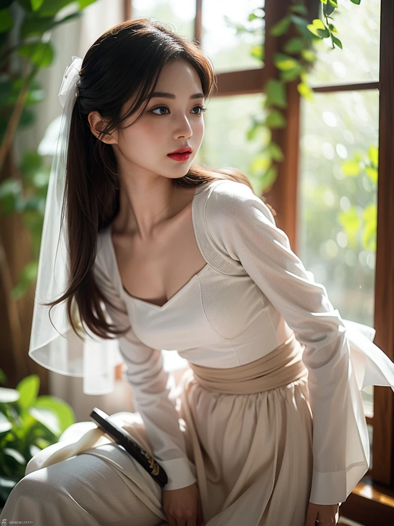 high quality work， realistic works，Super premium graphics，8K high-definition CG works，High quality graphics，High-definition and exquisite CG works，10x pixels，Ultra-fine details：1.1，Advanced technical details：1.1Realistic photo effects，室内灯Light effect果：1.5，Natural light：1.5. Light effect（虚拟灯Light effect果：1.8），ultra high resolution ,transparent hair，High detail hair（Premium hair details：1.1）clear eyes，Double eyelids look good，sharp eye makeup, Create exquisite eyelash makeup, Thin eyebrows, Super detailed eyes，high nose, cute red lips, rosy cheeks, With delicate makeup on her face , pretty face, Perfect face proportions,（Advanced facial details：1.1）, female artwork，full body view，Astonishing，Today&#39;s eyes are bright and well-sculpted women，Wear a futuristic suit，Hold a sword and a sword, 可爱的机器人girl, 机甲网络装甲的girl, 美丽的白人girl机器人, female robot body, 完美的安卓girl, Perfect anime robot woman, 美丽的girl, girl,  - 银色头发的girl, Armor girl red, Beautiful and seductive woman