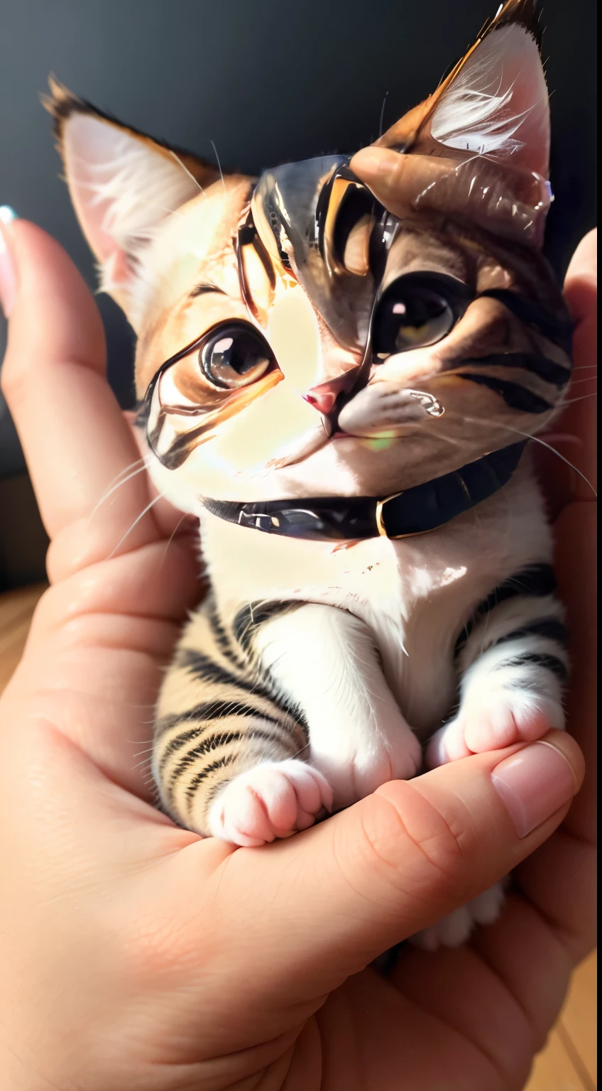 little cute cat in human hand, mini cat, Small cat