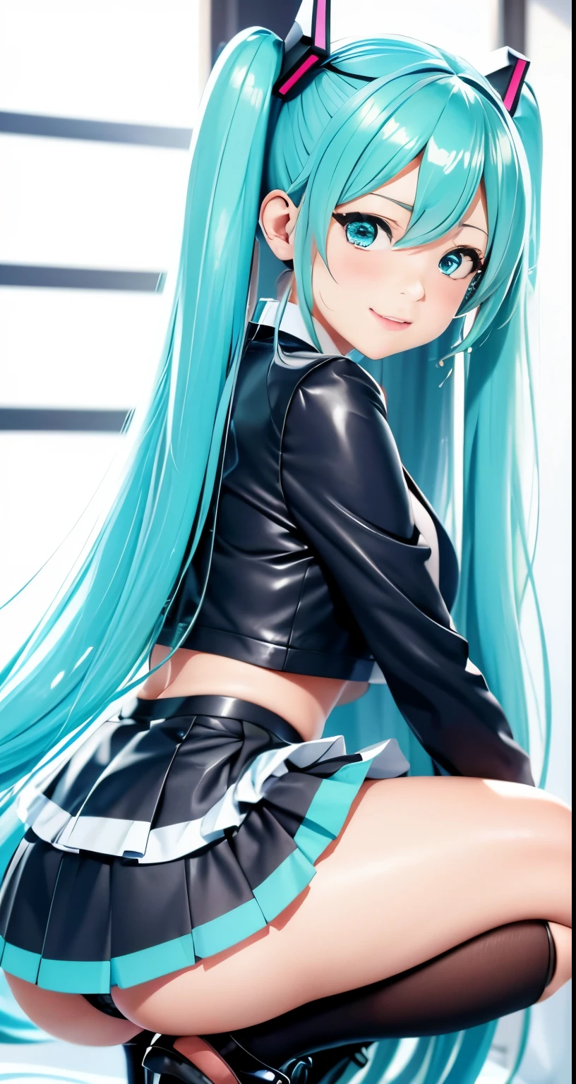 Hatsune Miku、Anime girl with long hair and a gun in her hand,Shimashima Pantiesがよく見える、Hatsune Miku、Squatting、spread legs、show panties,super mini skirt、緑と白のShimashima Panties、From miniskirt to c Kantai Collection style,Shimashima Panties、super mini skirt、 portrait anime space cadet girl, Best Anime 4K Kona-chan Wallpaper, terrible anime 8k, High-definition official artwork, Trending with Art Station Pixiv, perfect android girl, cyborg - girl with silver hair, anime style 4k, anime art wallpaper 8k, azur lane style