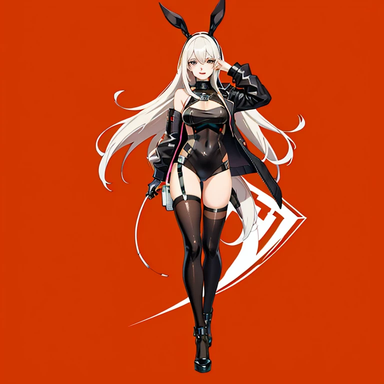 Cartoon picture of a woman with bunny ears and black clothes, anya from spy x family, Oppei Cyberpunk, No more heroes concept art, 2b, 2b, Tik, Produced by Anime Painter Studio, Firmware version, Keda, Female Action Anime Girl, Biomechanics OPPEIN, Kushat Kenzi, Cute Brigitte in Overwatch, Tifa