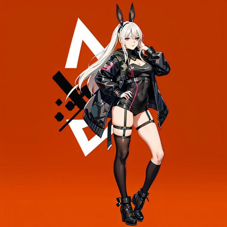 Cartoon picture of a woman with bunny ears and black clothes, anya from spy x family, Oppei Cyberpunk, No more heroes concept art, 2b, 2b, Tik, Produced by Anime Painter Studio, Firmware version, Keda, Female Action Anime Girl, Biomechanics OPPEIN, Kushat Kenzi, Cute Brigitte in Overwatch, Tifa