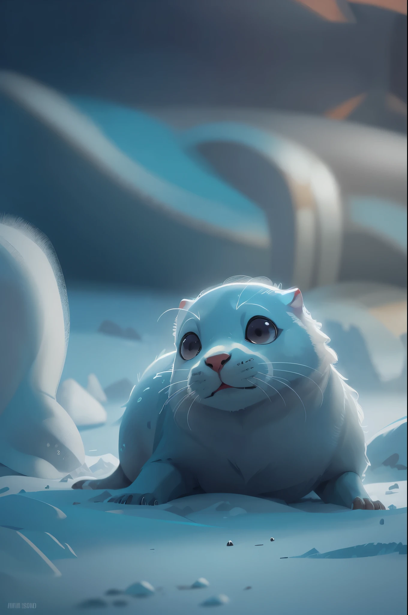 wild animals，Pixar style, seal，At rest，sleep，best quality, Lovely，stills, In Antarctica，A world of ice and snow，cinematic dramatic lighting, Cool colors，Very happy，smooth gray fur，high detail，Super details，high quality, masterpiece, precise，sharp focus, (Perfect reality and extreme details), Stunning fine details, dramatic lighting，