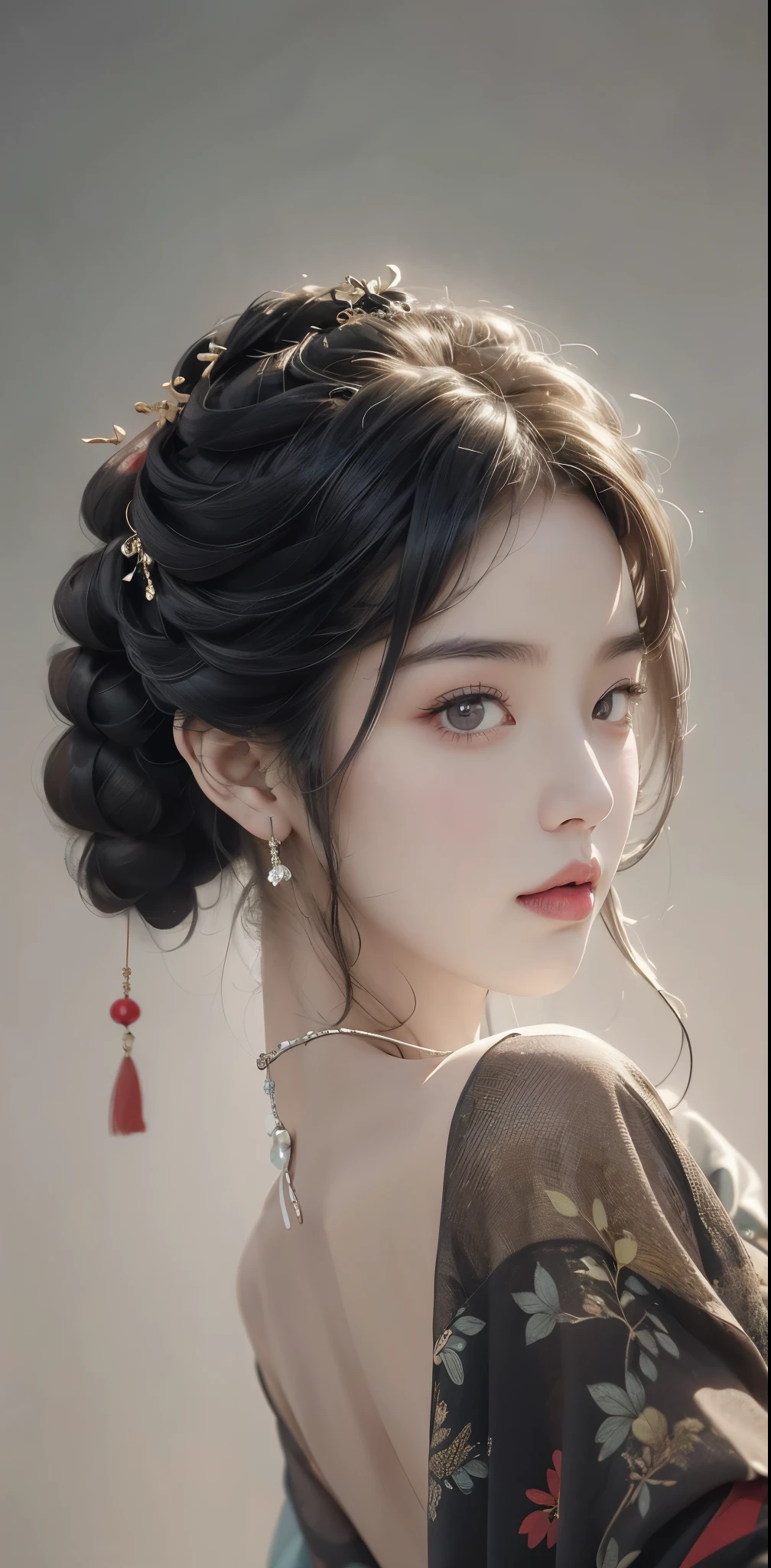 Masterpiece, 1 Beautiful Girl, Detailed Eyes, Swollen Eyes, Top Quality, Ultra High Resolution, (Reality: 1.4), Original Photo, 1Girl, Cinematic Lighting, Japanese, Asian Beauty, Korean, Very Beautiful, Beautiful Skin, Slender, Body Facing Front, (Ultra Realistic), (High Resolution), (8 K), (very detailed), (best illustration), (beautifully detailed eyes), (super detailed), detailed face, looking at viewer, facing straight ahead, neat clothes, sleeveless, short hair, black hair, 46 point slanted bangs, white background, neat room,
