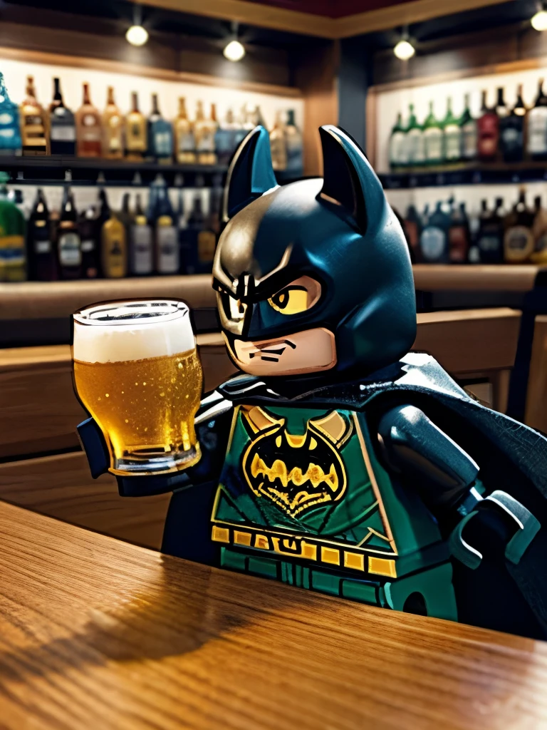 Lego do robin e batman brindando com cerveja