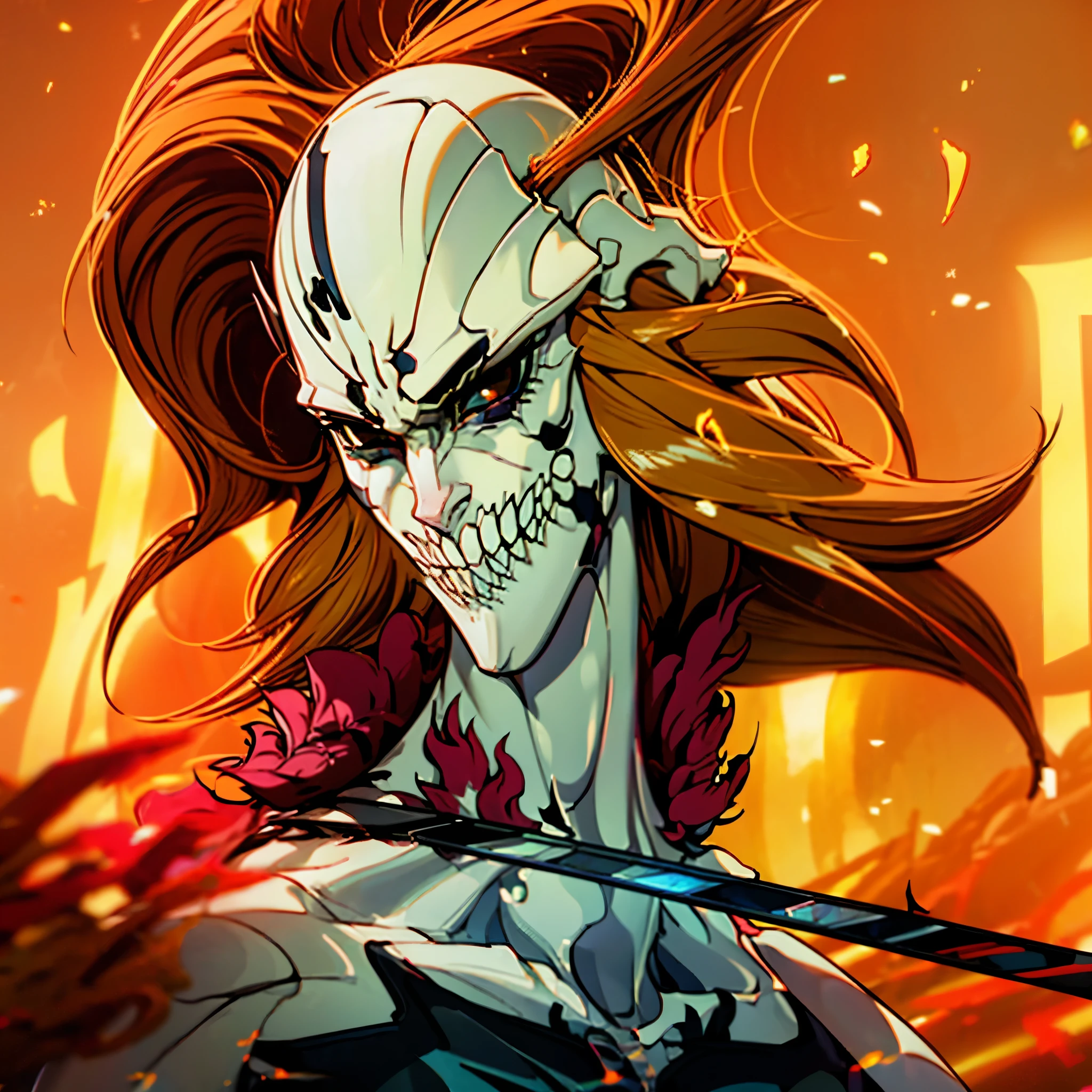 Character ((Male)) , Orange Hair Ichigo Bleach style , One (( Samurai)) , Black Eyes , (( CUTE )) , Only One Character , (( Focus on a Character )) , Digital Anime combat Pose, Powerful , Beautiful Man , Sword,multidimensional geometric wall PORTRAIT, arte, Chibi, Yang08k, lindo, Colouring, Primary works, qualidade superior, melhor qualidade, Arte Oficial, Beautiful and Aesthetic, varied multi etc. --v 6 --s 1000 --c 20 --q 20 --chaos 100