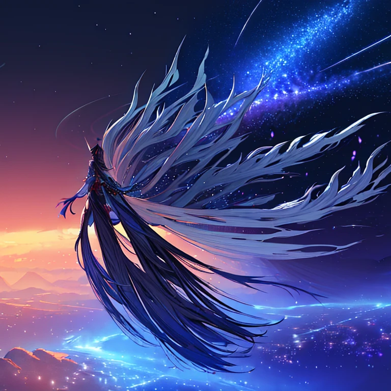 Highly condensed beauty，Dressed in Jiangtian Xingyue Picture Scroll, Concept art inspired by Mitsuhiro Tosa, pixiv contest winners, best quality, fantasy art, beautiful anime scene, A bright moon, starry sky environment in the moonlight, dream, anime background art, dream风景艺术, Wonderful evening, anime background, background artwork, fantasy art, Atmospheric animation, starry sky, Detail enhancement.  