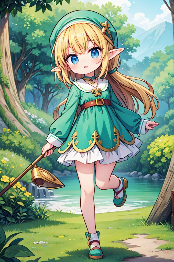 Chibi elf girl, explorer