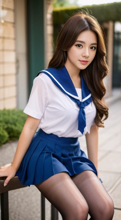 correct anatomy,(best quality,8K,32K,master piece,hyper hd:1.3),Snack street,attractive Japanese woman,(different angles,Different costumes,seven doppelganger photos:1.1),One woman,(medium breasts:1.1),perfect body,(sailor shirt,pleated skirt:1.3),super detailed face,detailed lips,fine eye,double eyelid,(moonlight:1.2)、(wearing pantyhose,realistic pantyhose)、full body shot