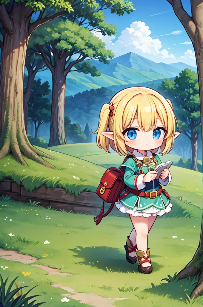 Chibi elf girl, explorer