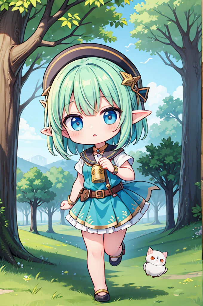 Chibi elf girl, explorer