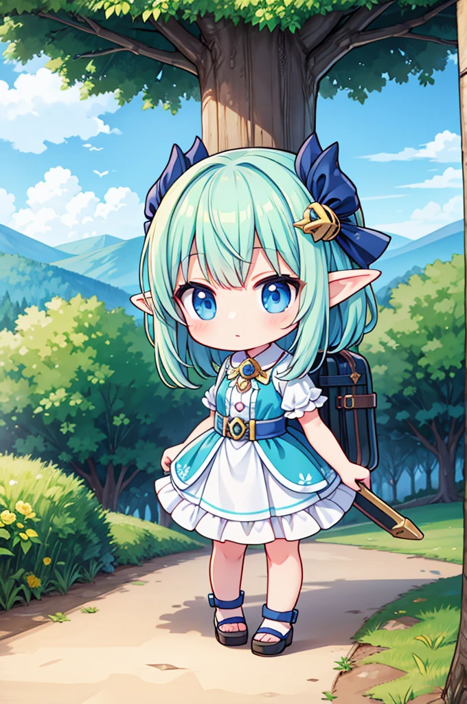 Chibi elf girl, explorer