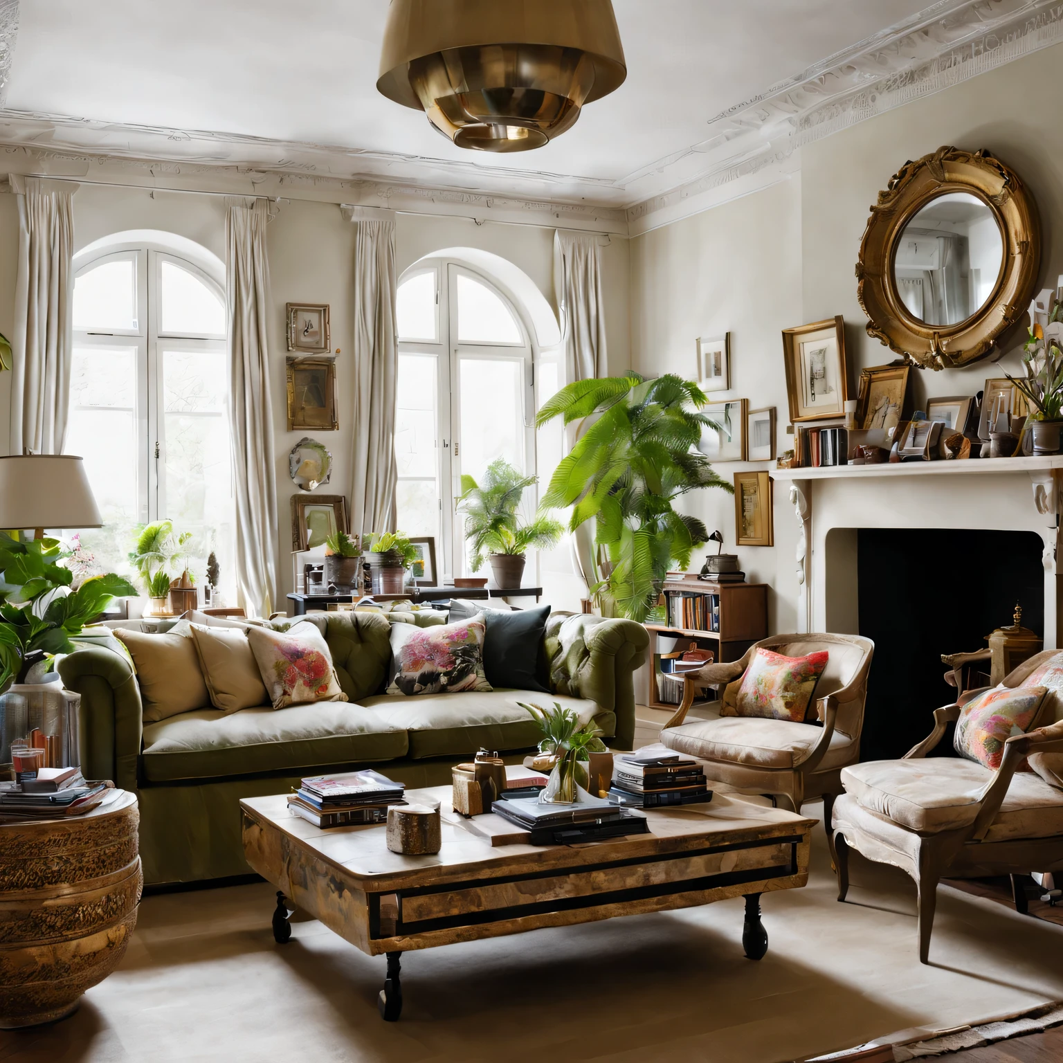 A very personal one, A random and visually layered living room with mixed decoration styles