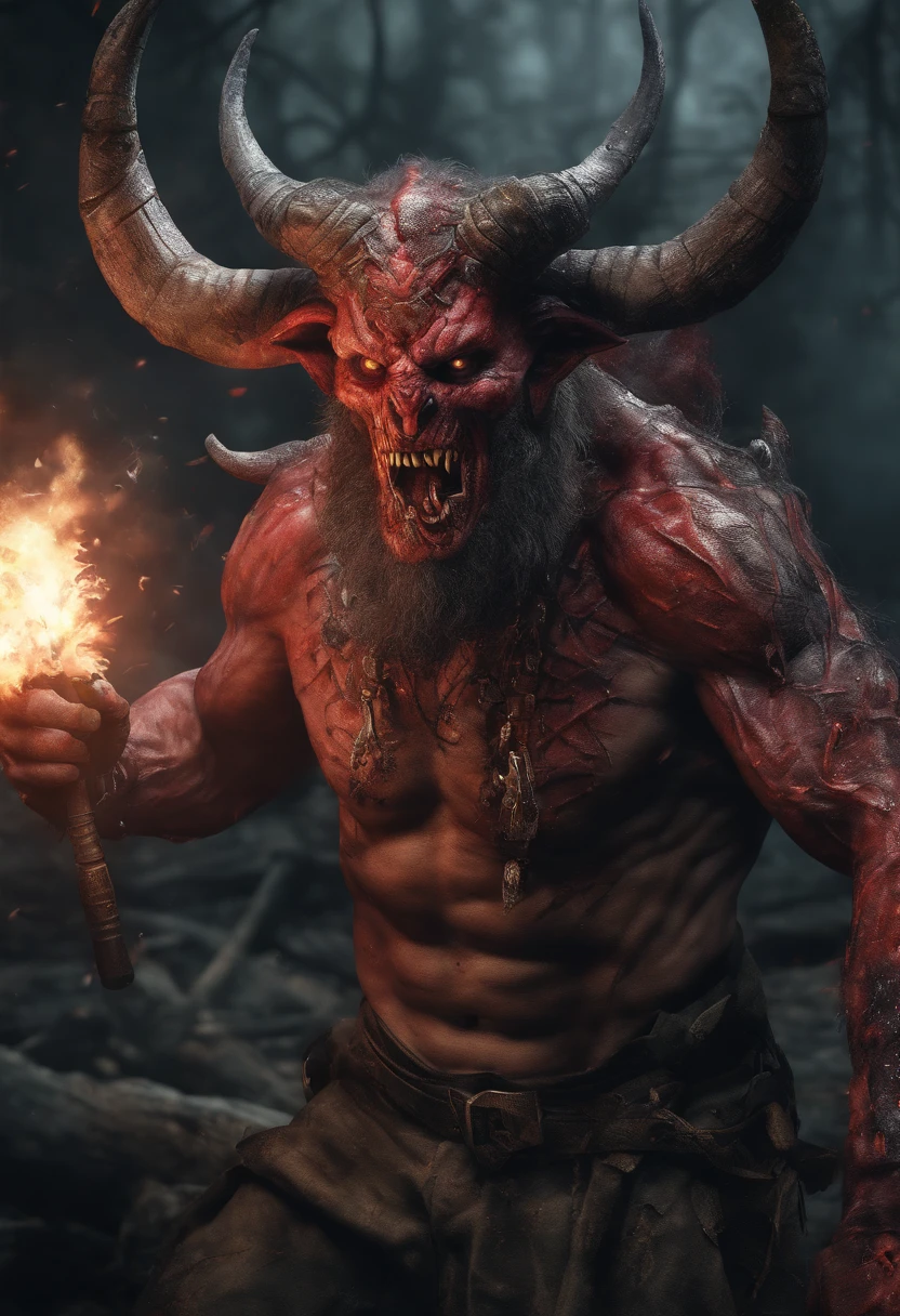 ((best quality)), (top quality)), (masterpiece), photorealistic, photorealism 16K, (16K), Fujifilm, A horned devils with a bloodied face and a bloodied head, (((STAR of KING DAVID on Chest))), ((ISRAEL FLAG)) , carnage, Sci - Horror Art of Fiction, Science fiction, ((FULL BODY SHOT)), devils male, in a combat pose, aiming an rifle, satan de carnage, horror realistic 4K, 16K, Detailed of 4k-16K , star of david on chest, horned,Highly Detailed, Photorealistic, High Resolution, Detailed Face, Looking directly at the camera, holding a rifle , Dark Fantasy Horror realistic CREATURE