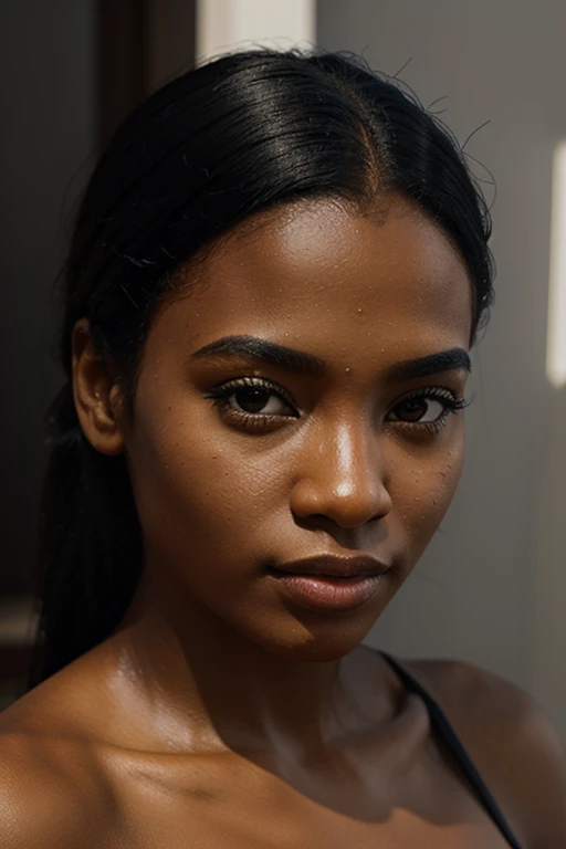 3D art portrait of beautiful young black woman