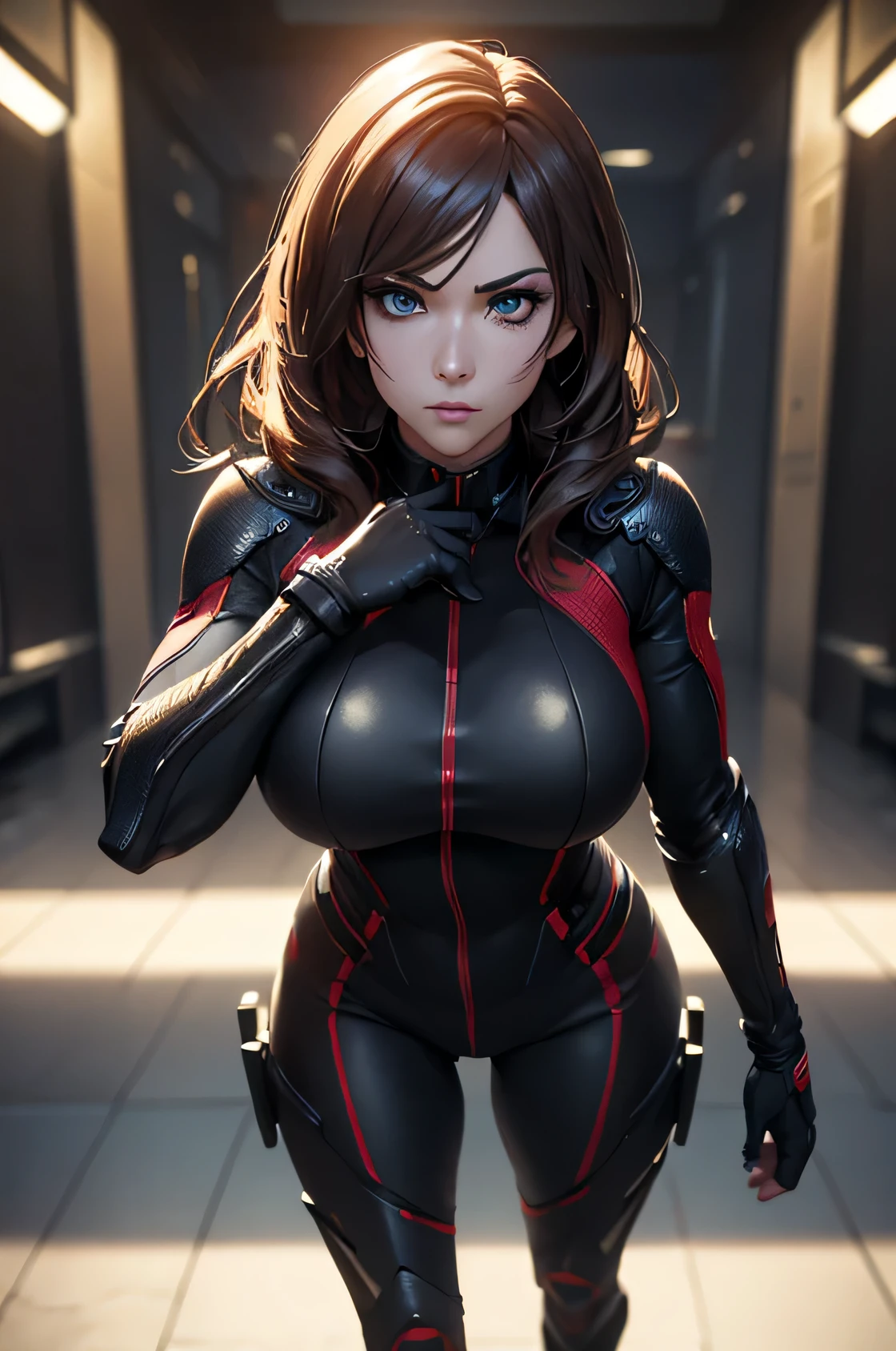 A superheroine, sexy, big breasts, dynamic pose, 3d, (8k), detailed texture,(hyperdetailed), (photo realistic), cinematic light, cinematic action, highly detailed, realistic, Isometric, full body, in frame, driven expression, dark theme, (extremely detailed eyes), detailed symmetric realistic face, extremely detailed natural texture, masterpiece, extremely detailed, amazing, fine detail, rich colors, hyper realistic lifelike texture, dramatic lighting, unreal engine, trending on art station, photo realistic, RAW photo, high quality, high res, sharp focus, extremely detailed, cinematic lighting, 8k, high definition, cinematic, neoprene, unreal engine 5, ultra sharp focus