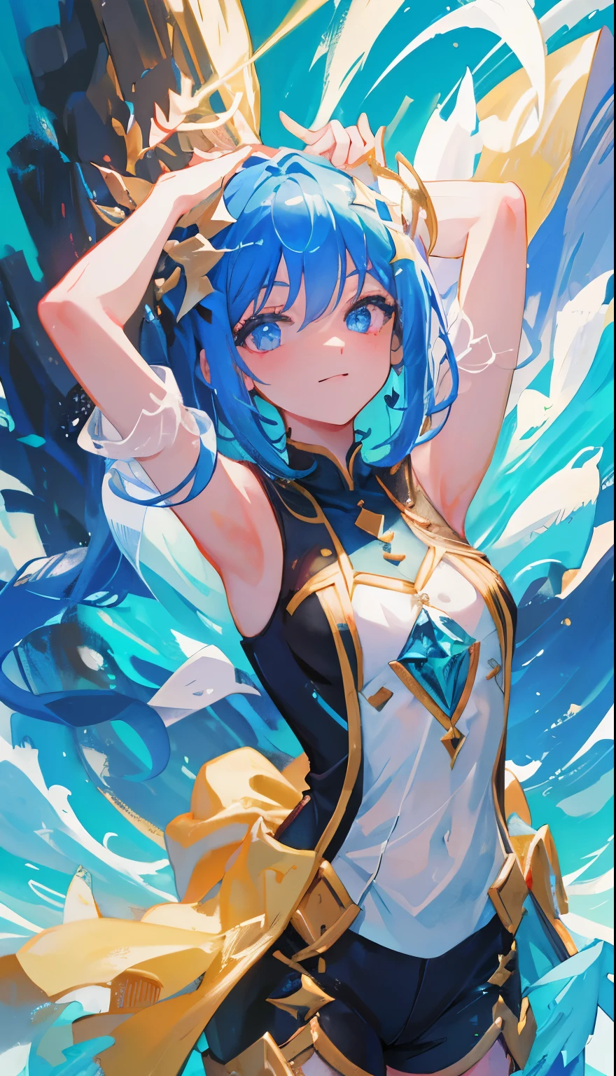 Colored cellophane girl surrounded by shark fin jelly、Amazing dynamism、Amazing Angle、Unstable buoyancy and shiny sandstorm、glossy condensation、((((A lot of friendly large prism lenses floating and chasing each other))))、((surround each other'big shingen mochi))、(((large prism mirror)))、Branching luminescent extra large colored cellophane、