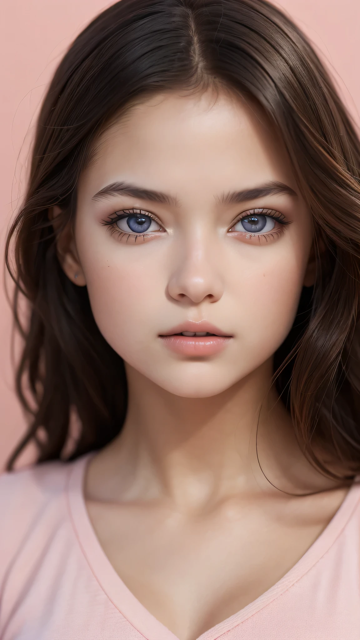 ((1girl)), ((Best Quality)), (Ultra-detailed), (extremely detailed CG unified 8k wallpaper), Highly detailed, High-definition raw color photos, Professional Photography, Peanut butter brown hair, Amazing face and eyes, Pink eyes, (amazingly beautiful girl), School, 