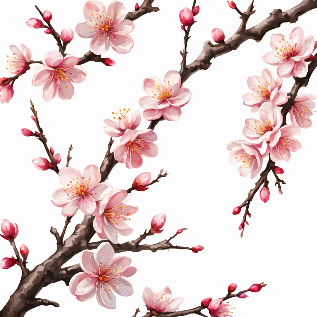 Plum blossom、Transparent background