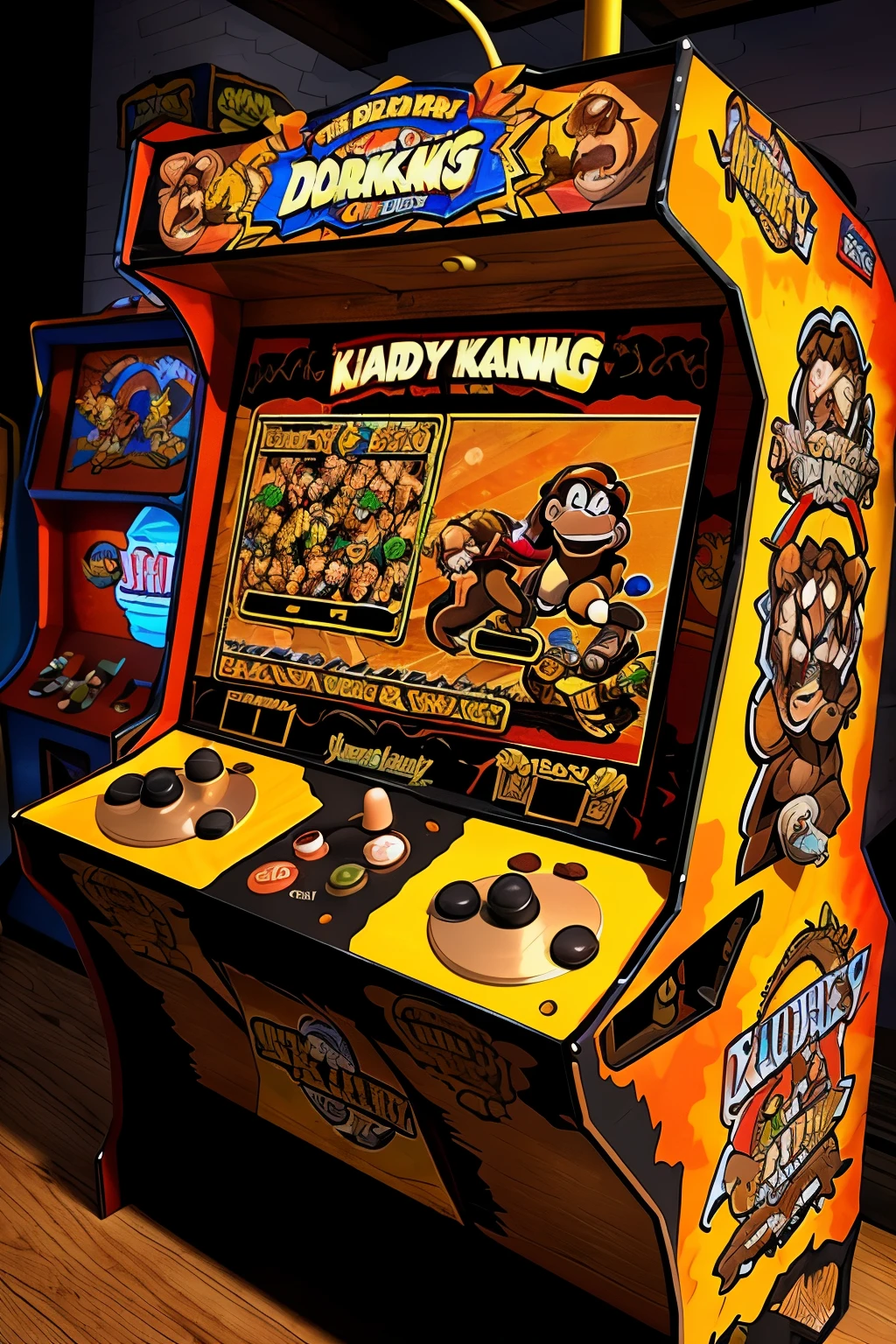 The original donkey kong arcade game, reimagined in 3-d with an art deo art scheme