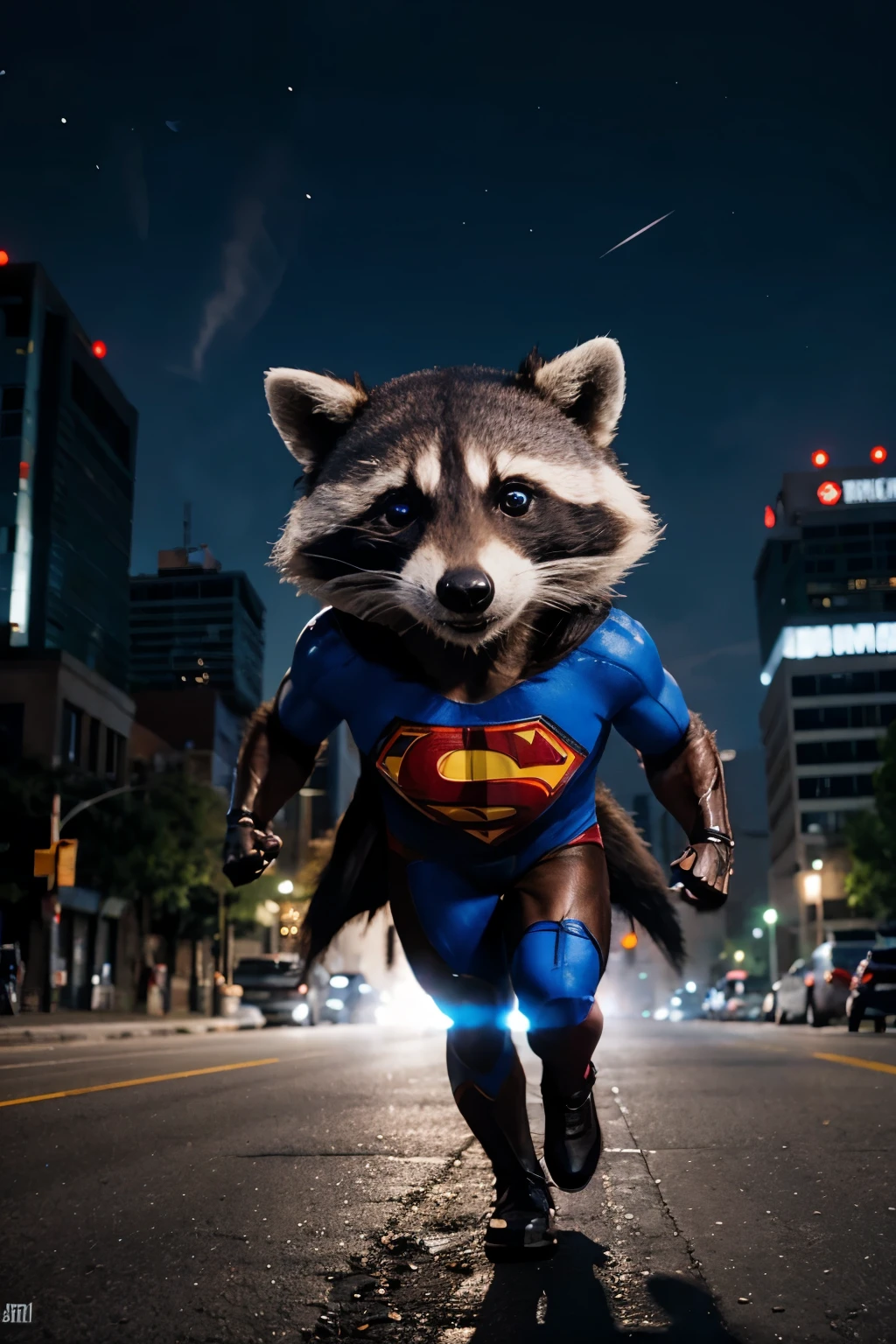 raccoon super man cyborg