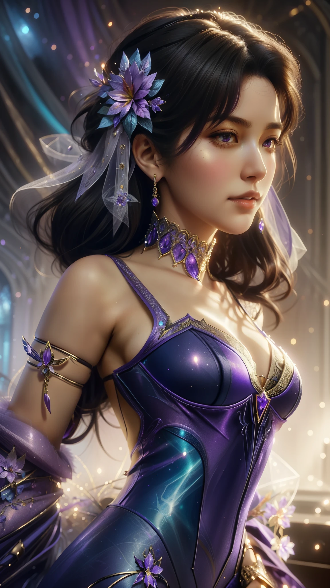 a close up of a woman in a purple dress , style artgerm, cushart krenz key art feminine, extremely detailed artgerm, ! dream artgerm, style of artgerm, artgerm lau, like artgerm, artgerm. high detail, alluring mesmer woman, artgerm detailed