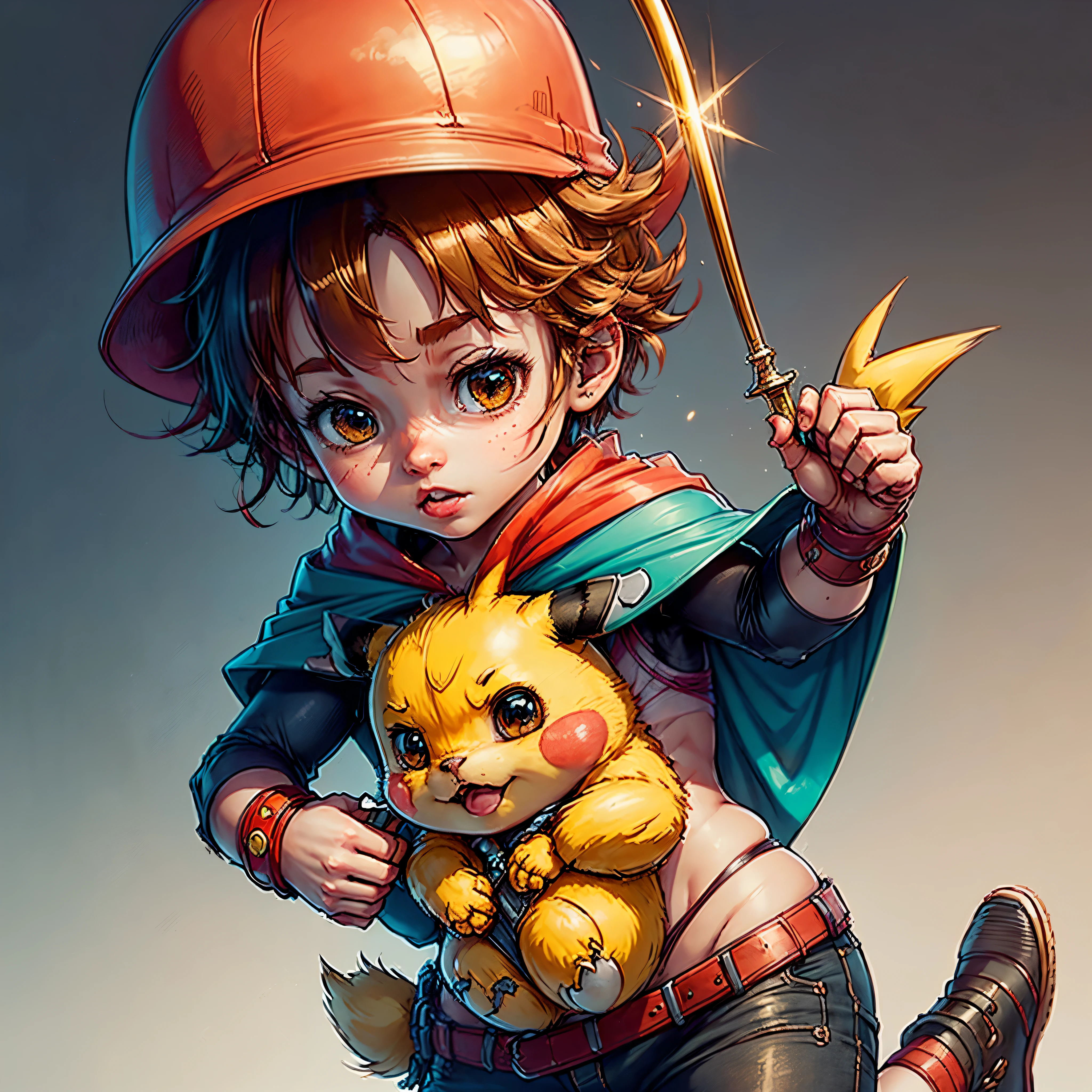 Commencez par un croquis de base de Pikachu, avec un marteau de Thor dans une main et portant une cape rouge avec des accents dorés.
Ajoutez quelques caractéristiques de Thor telles qu’un casque avec des ailes et des bottes avec des détails en métal pour ajouter une touche plus authentique au personnage.
Pour donner à Pikachu une touche moelleuse, Exagérez les dimensions de sa tête et de ses oreilles et ajoutez des joues roses.
Utilisez des éléments dynamiques, Des couleurs gaies pour donner vie à votre dessin, avec des ombres et des reflets qui créent de la profondeur et de la texture.
Ajouter un arrière-plan approprié au dessin, comme un scénario qui montre Pikachu en action ou un simple arrière-plan qui ne distrait pas l’attention du personnage.
Pour finir, Ajoutez des lignes nettes et nettes qui mettent en valeur les caractéristiques du personnage et ajoutent une touche plus "dessin animé" Touchez le dessin.