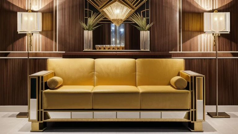 RAW photo in sequence, an image of an art deco environment, ((visible art deco furniture details, cabinet, mesa, sofa, luzes naturais, contraste alto, HDR, foto realista, foto profissional, Interaction with the viewer, estilo visual atraente, fotorrealista, elegante, materiais nobres, detalhes finos, luces reflejadas, 4k UHD, alta qualidade, art deco effects)
In this sequence of raw photos, an image of an Art