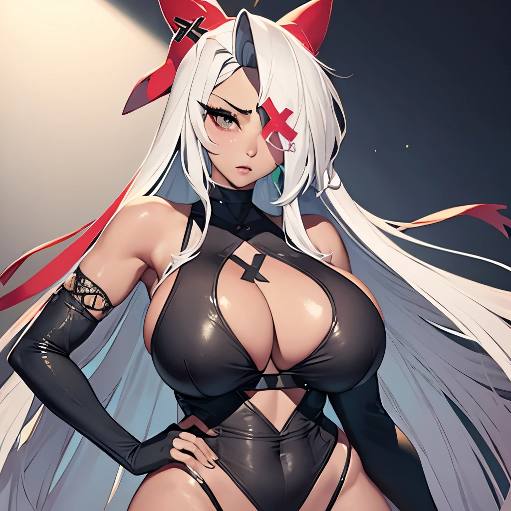 Big breasts, vaggie, (((an x in the eye))) ((gray skin))