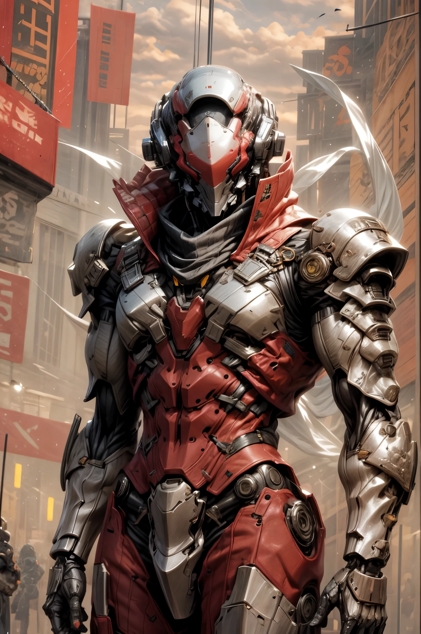 (((An epic and visually stunning digital anime masterpiece:1.5, art piece featuring an elegant masculine military mechanical ((robot)) soldier:1.7, wearing a sleek yet tactical decorated military trench coat:1.6))), (((flat masculine chest:1.6, tactical robot knight helmet:1.8 head11:1.8, mechanical full head knight helmet:1.8, optical sensors:1.8))), (((the character is clothed in a scifi tactical double breasted trench coat with a built in exoskeleton:1.6))), (((over a form fitted armor plated yet super sleek and sensually revealing under suit, waist and thighs exposed:1.6))), ((The image showcases the intricacies of the character’s armor and clothing:1.4)), ((capturing their flamboyant feminine essence and heavy mechanical art deco aesthetic:1.5)), ((The character also possesses a more feminine androgynous body build:1.6)), (((with a toned yet heavily muscled gorgeous feminine physique:1.4, a sleek waist:1.4, mesomorphic mechanical muscular torso, toned yet beautifully sleek mechanical arms and legs with thick well rounded thighs:1.6, mechanical muscles))), ((looking at viewer)), (((brass metal armor and brown leather))), ((((depth of field, cinematic lighting, chromatic aberration, ray tracing, UHD, masterpiece, top of head covered, super detail, high details, high quality, award winning, 8k, highres)))), (((dieselpunk:1.4, decopunk:1.4, artificial muscle:1.5))), (((engraved armor:1.5)))
