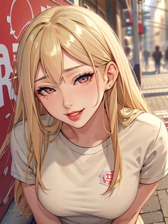 1girl, (masterpiece, detailed background, best quality), long and shiny hair, blonde hair, sportswear, smirk, juicy lips, bitch juice, red lips, perfect eyes,ahegao,orgasm,