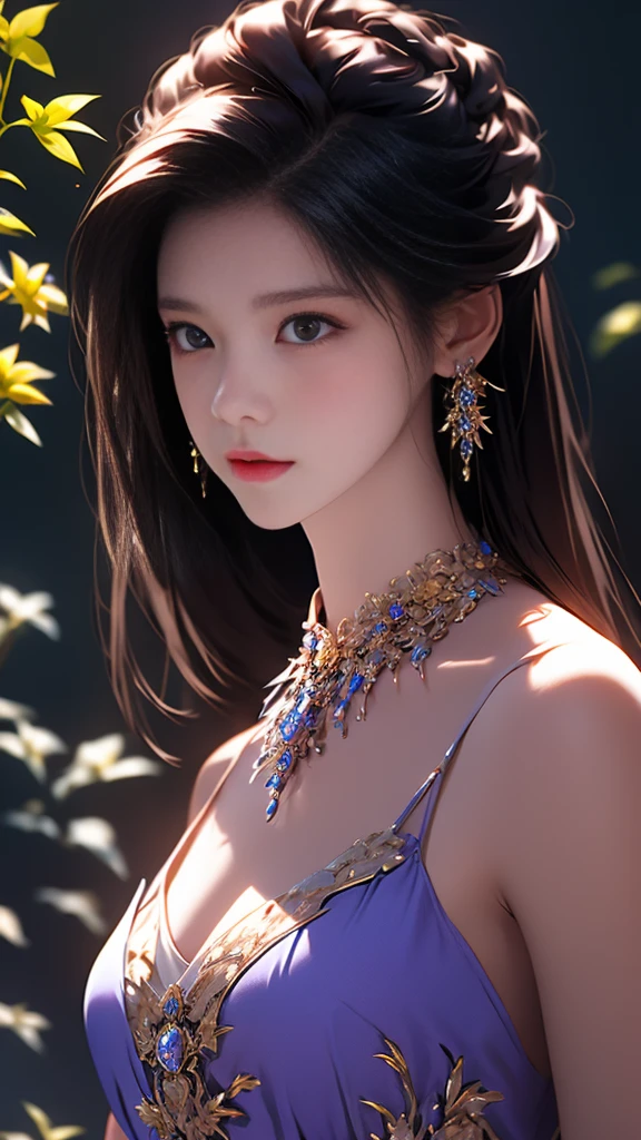 1 sister,(earrings feather:1.2),(tmasterpiece, quality, Best quality, offcial art, Beautiful and beautiful:1.2,nude),very detailed nipples,(s fractal art:1.1),(Colorful:1.1),Feather background,