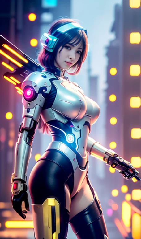 16k, masterpiece,(best quality),highly-detailed,ultra-detailed,1girl, big breast, breast window,(mechanical wings),(cyberpunkcity:1.5),(fantasylandscape:1.2, natural lighting:1.5, confident expression),(panorama:1.2), archer pose, mecha, smile, angle,Angels, wings, gold,raw