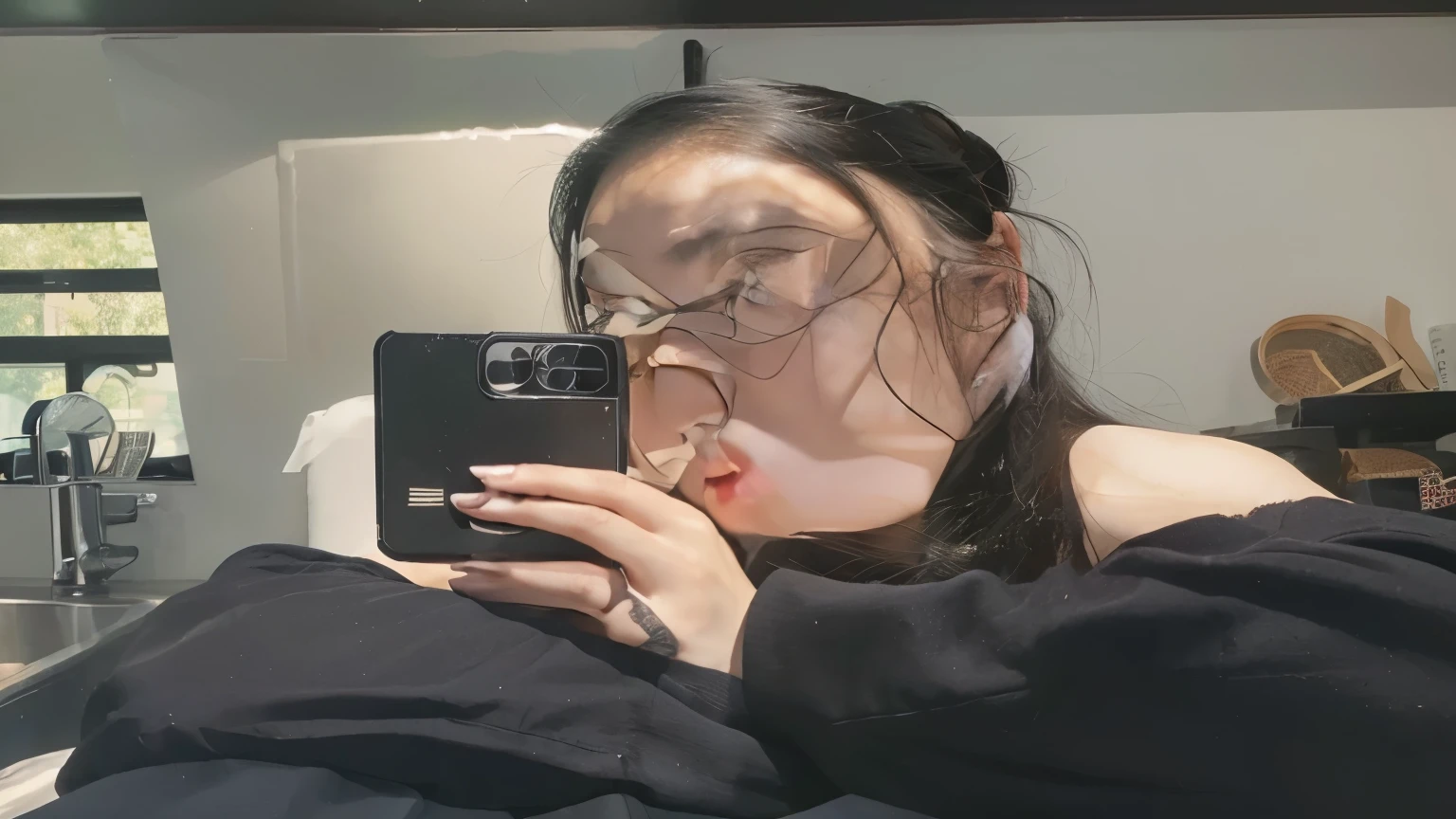 Arafed Asian woman with long black hair wearing a black top, cruel korean gothic girl, Uso de gargantilla preta, preciosa modelo china, cara sexy con maquillaje completo, Uso de gargantilla preta intrincada, Uso de gargantilla, linda mulher coreano jovem, coreano, pale korean adorable face, joven y adorable rostro coreano, beautiful asian girl, ulzzang, Young cute pale asian face