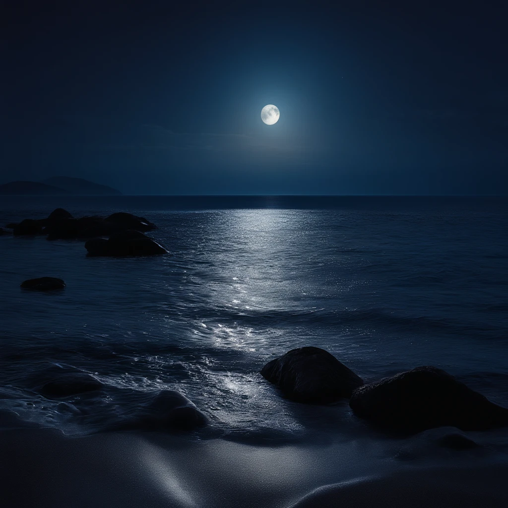 月の光のwater surfaceの明るい反射, water surfaceに光, beautiful moonlit night, 月明かりに照らされたOcean, , Beautiful moonlight, Moonlight at night, light reflected in water、 Moonlight at night, perfect crisp moonlight、Oceanのみ、gold、water surface、Ocean、water surface