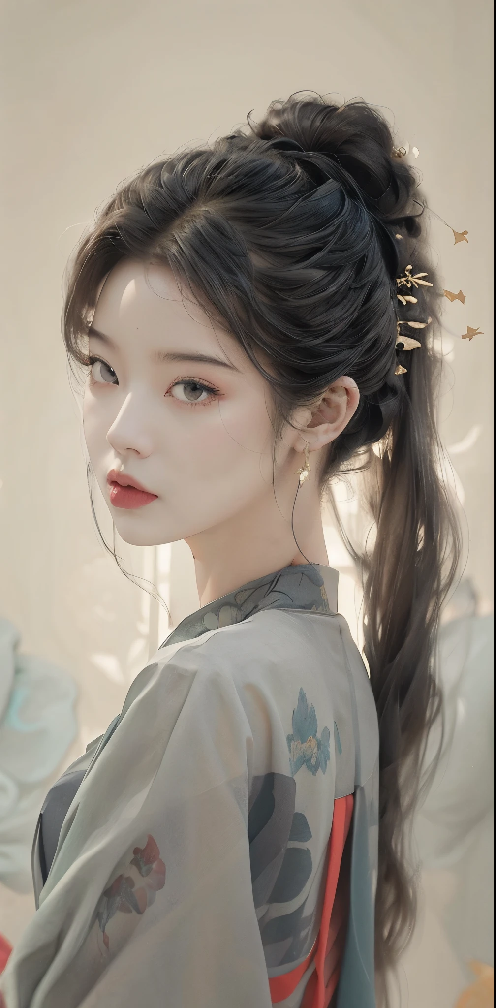 Masterpiece, 1 Beautiful Girl, Detailed Eyes, Swollen Eyes, Top Quality, Ultra High Resolution, (Reality: 1.4), Original Photo, 1Girl, Cinematic Lighting, Japanese, Asian Beauty, Korean, Very Beautiful, Beautiful Skin, Slender, Body Facing Front, (Ultra Realistic), (High Resolution), (8 K), (very detailed), (best illustration), (beautifully detailed eyes), (super detailed), detailed face, looking at viewer, facing straight ahead, neat clothes, sleeveless, short hair, black hair, 46 point slanted bangs, white background, neat room,