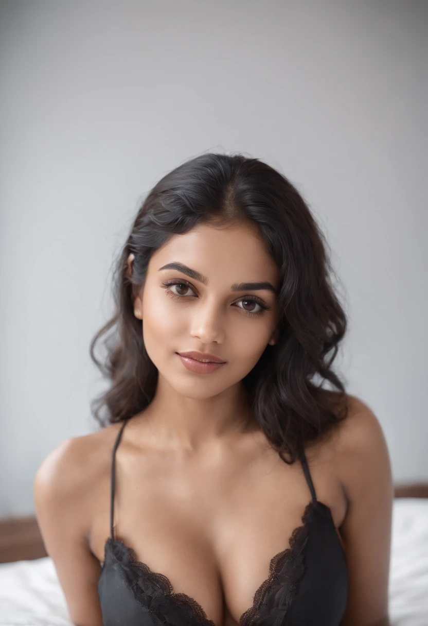 portrait, 17yo brunette mexican girl, sultry flirty look, dark blue eyes,naked, busty, cleavage, messy hair, 8k, best quality, masterpiece, (looking into camera:1.3), photograph, (((beautiful)))