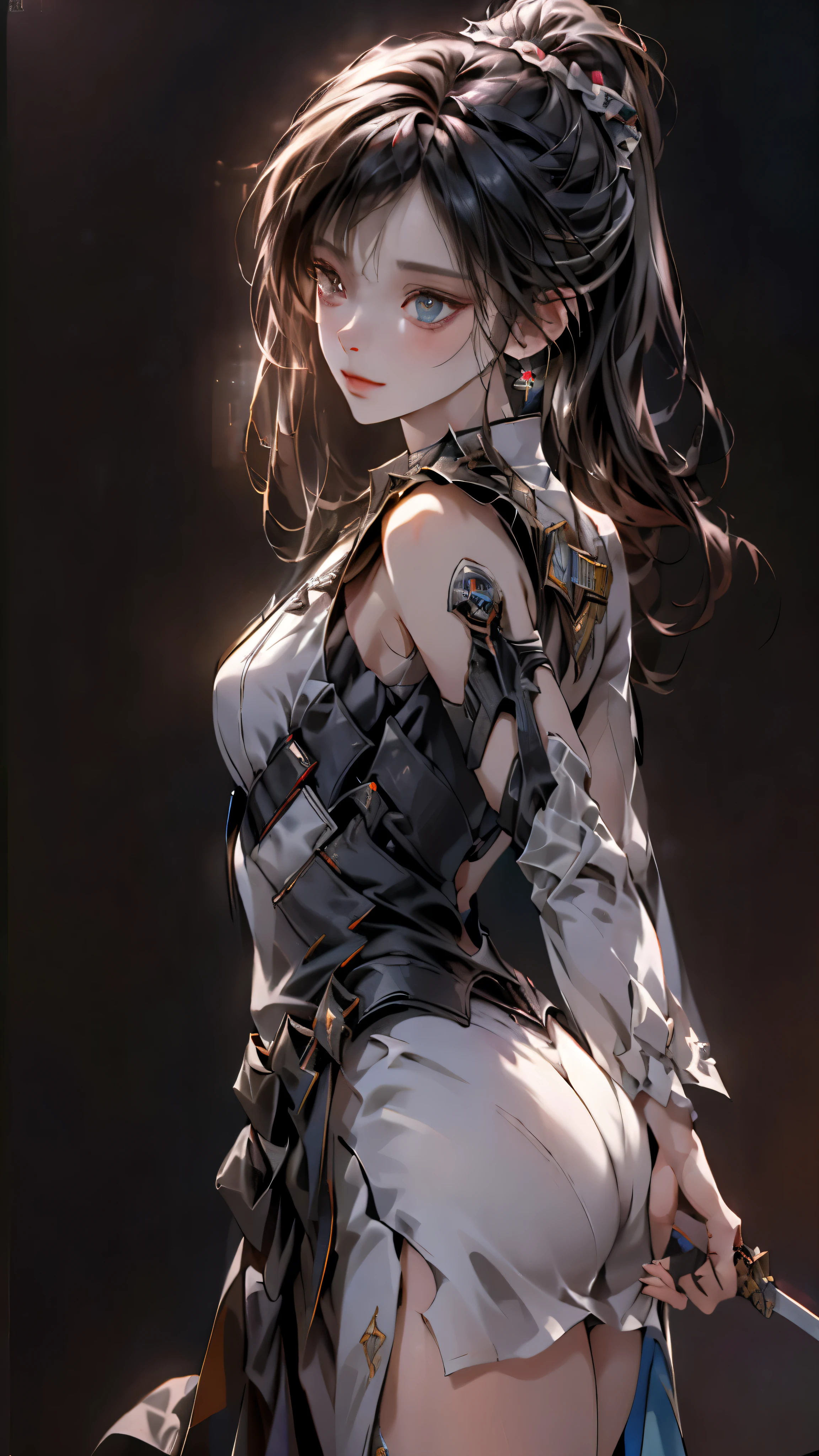 (masterpiece, best quality,high resolution:1.2),  <lora:Ranni:0.95> , Ranni, wavy hair, blue skin, cracked skin, (extra arms:1.2),joints, doll joints,dress, (mysterious:1.1), from side, (peeking from under hat:1.1), particles, (bioluminescence:1.1),