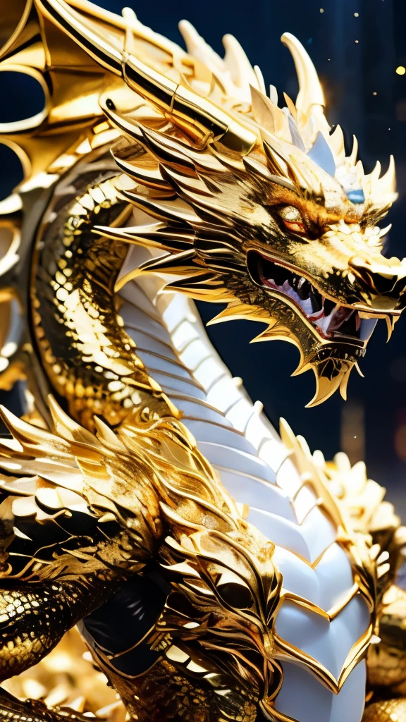 チャイニーズdragon,there are no humans,horn,dragon,Libra,gold dragon,gold,眩しいgoldの光,