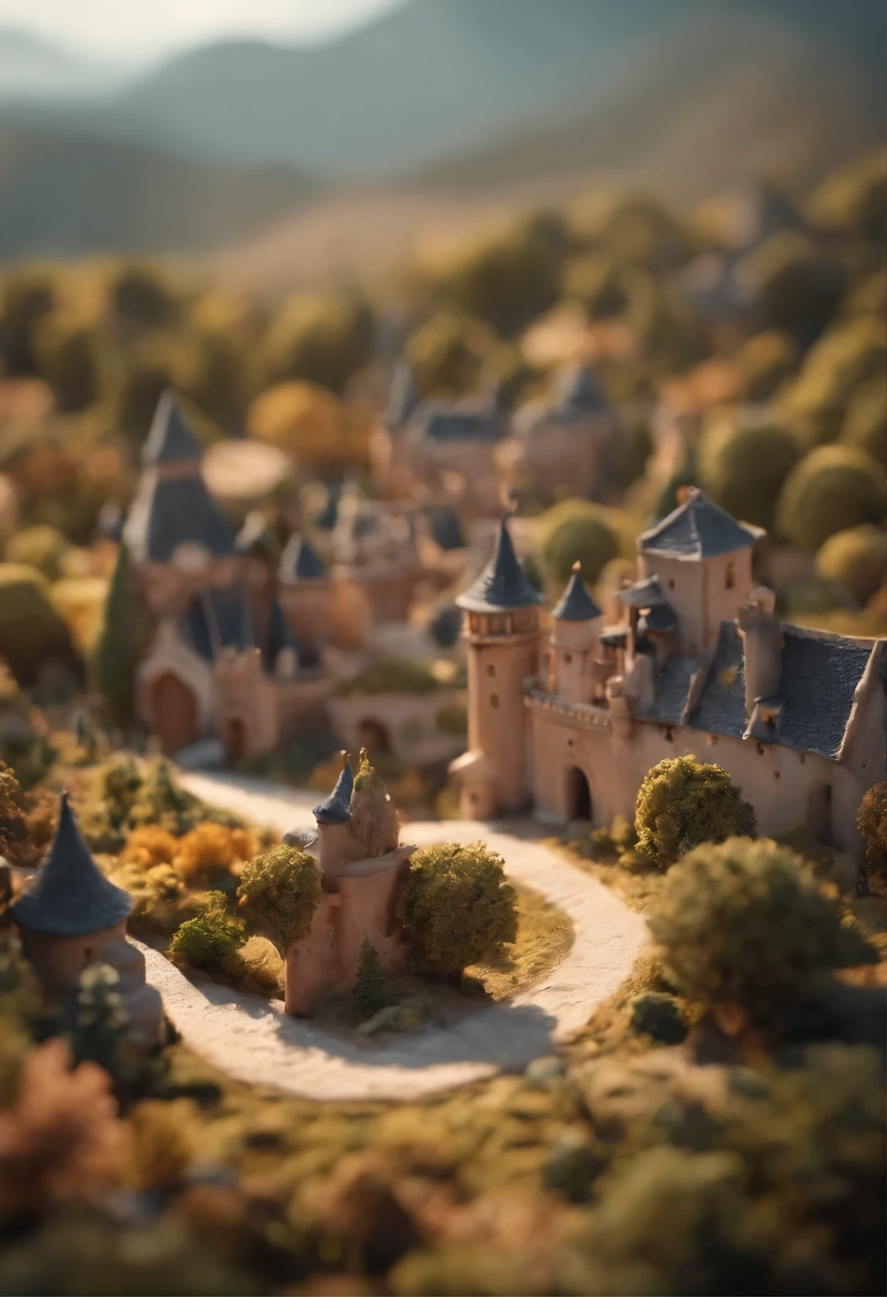 Minitary，Super Cute Clay World, Cute clay freeze frame animation, Tilt-Shift，excellent lighting，Volume Larscape，brush rendering，3D，super
detail