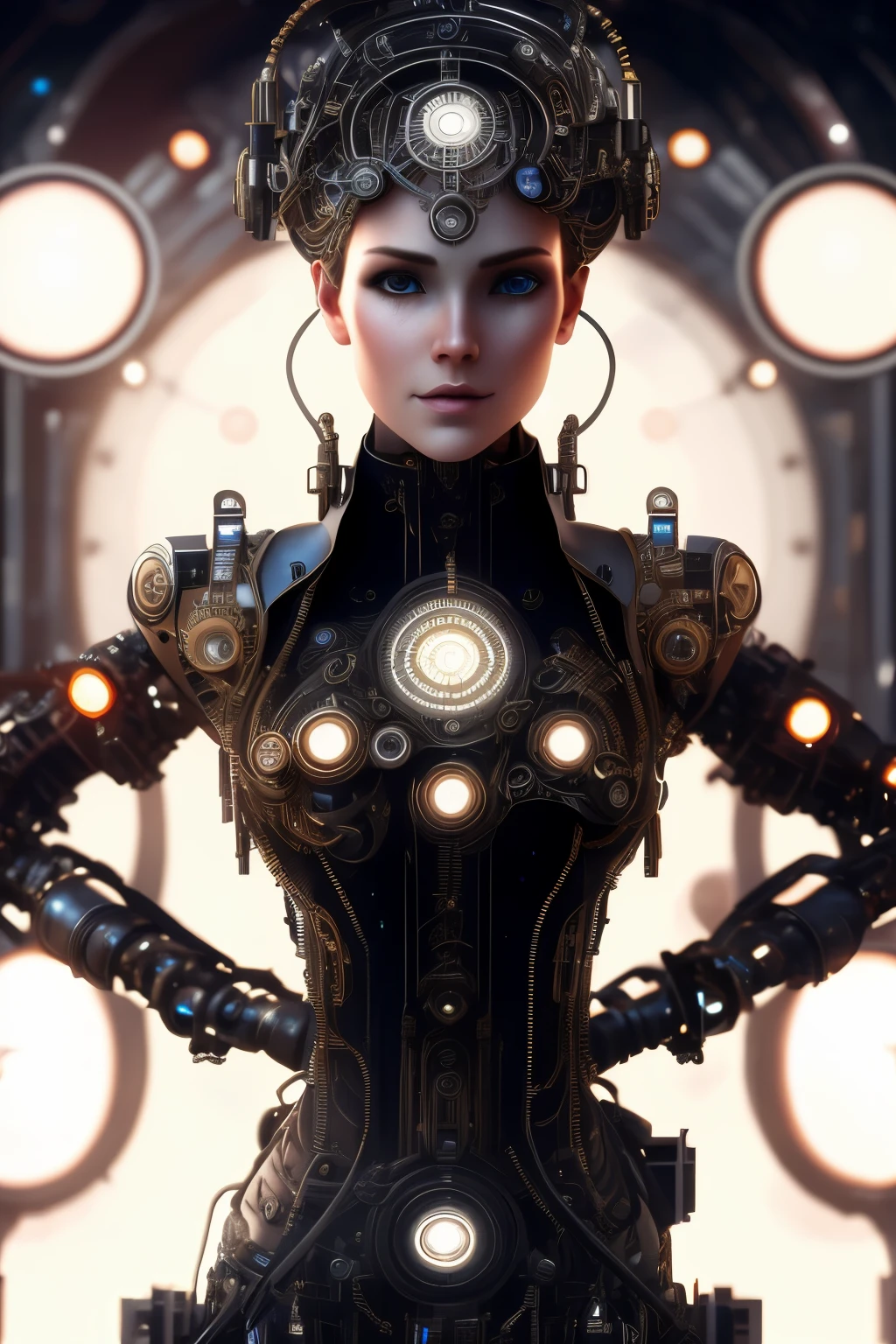 <lora:SpyWorld50s:1>SpyWorld50s, (style-rustmagic:0.8), portrait, solo, half shot, looking down, detailed background, detailed face,  smiling, tinkerer-mage, technomancer, movement, [magic|technology], melding of spellcraft and engineering, Blue  [spellcasting clothes|mechanical equipment],  mechanical parts, magical circlet, mechanical wings, [electric sparks|arcane swirls], mechanical device], floating particles,  [innovative|ethereal] aura, futuristic tinkerers workshop in background, <lora:Fire_VFX:0.2>,  fire,, backlighting, , spy-theme, 50s, (Masterpiece:1.3) (best quality:1.2) (high quality:1.1)