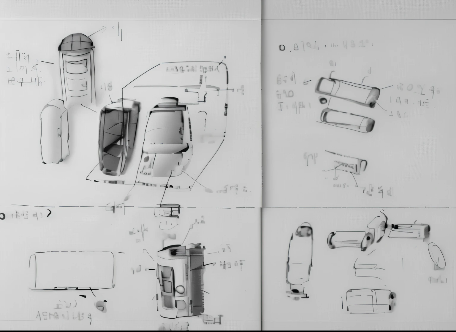 Black and white line drawings to generate renderings