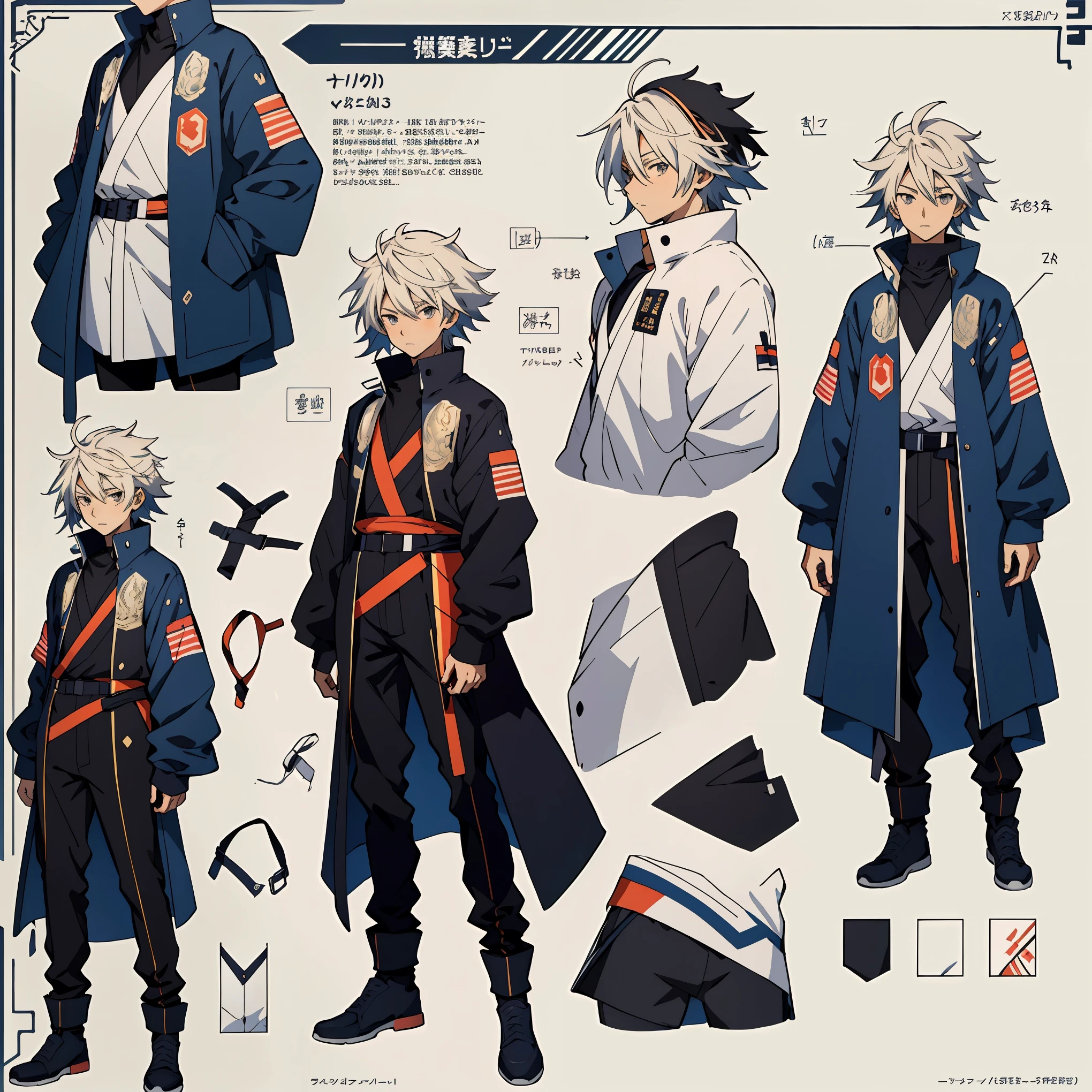 anime - style image of a character with a variety of hair and accessories, anime set style, anime character reference sheet, fantasy uniform, flat anime style, anime full body illustration, full_body!!, complete detailed body, extra detailed body, anime vtuber full body model, soft anime illustration, anime style character, clean detailed anime style,