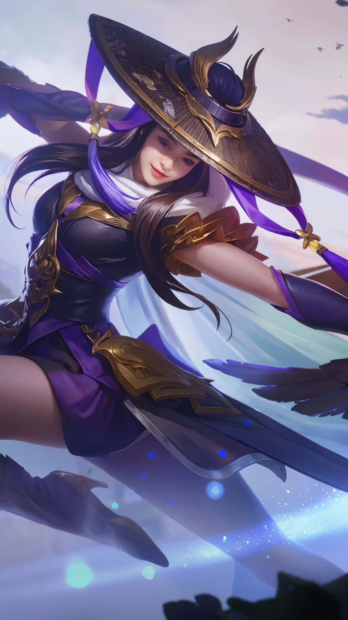 (8k, best quality, masterpiece:1.2), (realistic, photo-realistic:1.37), ultra-detailed, detail fingers, realistic fingers, realistic hand, A detailed portrait of 1 girl 21 year old, e girl, cool outfits, eyes looking at the camera, holding sword, pale skin, perfect body, blue eyes, blond hair. The scene is illuminated with professional lighting, photon mapping, and radiosity, with Tetsuya Nomura Style. Blur bokeh effect, realistic light, smile.