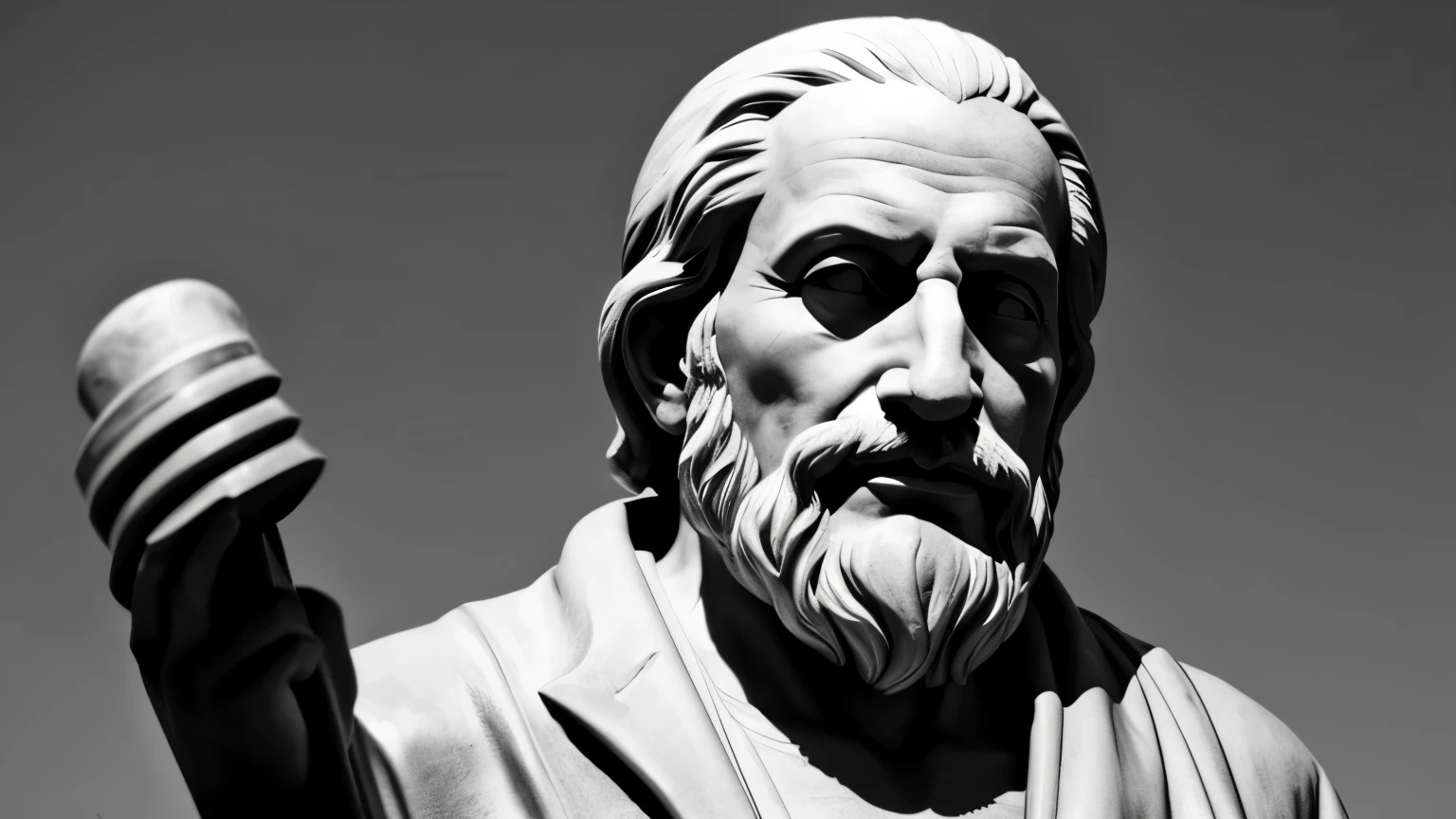 High quality black and white picture of a old philosopher