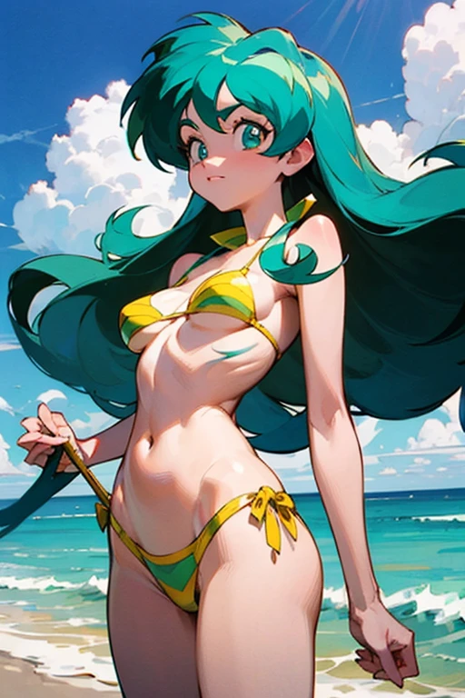 Lum from urusei yatsura anime in a bikini