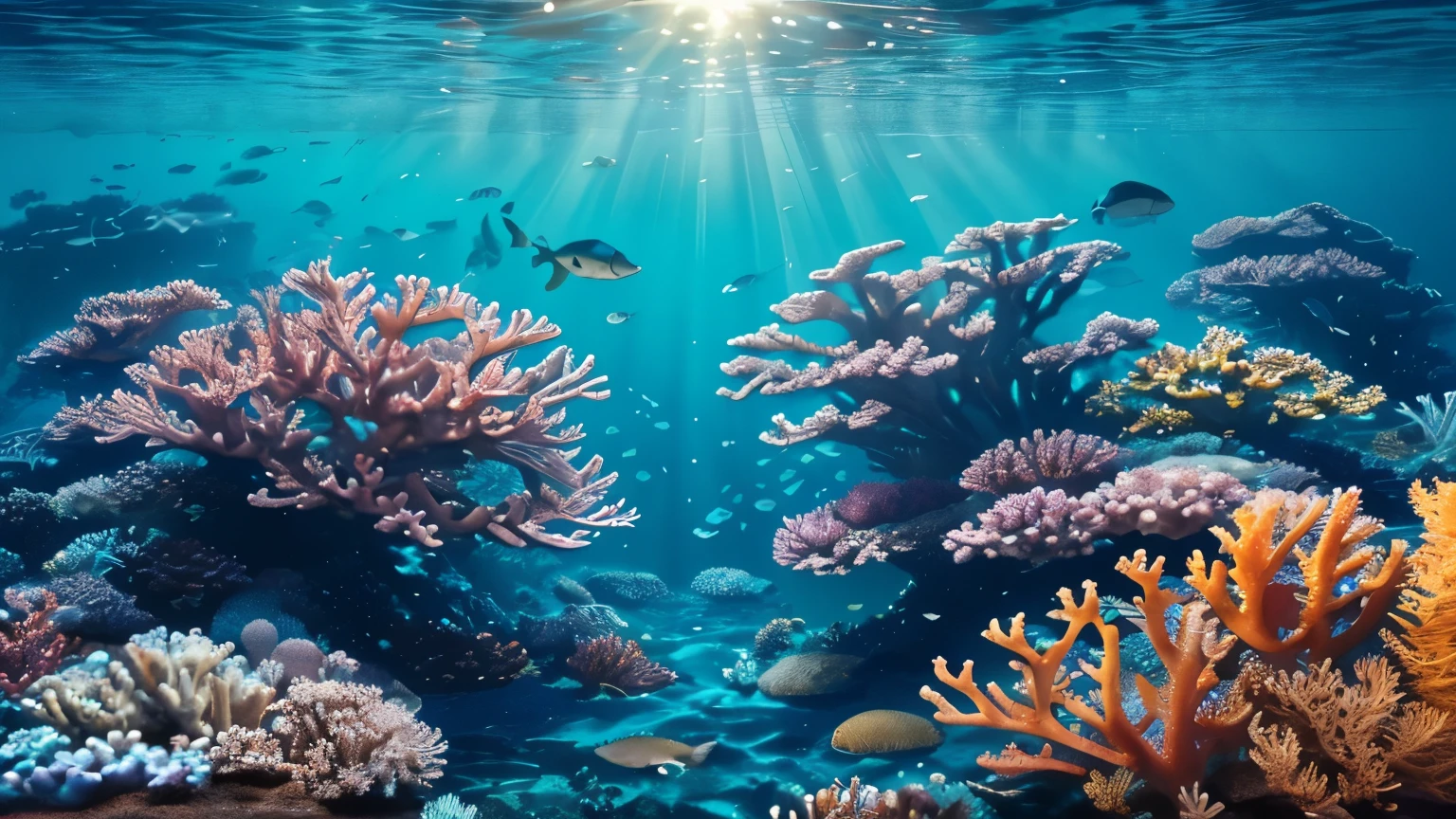 Underwater background with coral reefs and colorful fish,vector,illustration. 

(best quality,4k,8k,highres,masterpiece:1.2),ultra-detailed,(realistic,photorealistic,photo-realistic:1.37),vivid colors,sharp focus,HDR,UHD,vector illustration,underwater scene,colorful coral reefs,colorful fish,tranquil water,blue ocean,sea life,marine ecosystem,diversity of fish species,tropical paradise,aquatic beauty,lively underwater creatures,sun rays filtering through the water,swaying seaweed,tranquil and serene atmosphere,spectacular marine flora and fauna,striking visual impact,rich and vibrant colors,clear and pristine water,calm and peaceful ambiance,underwater tranquility,majestic undersea world,exquisite details,meticulously painted corals,distinctive textures,pure underwater purity,naturalistic ecosystem,hidden treasure beneath the ocean surface,magnificent underwater photography,mesmerizing underwater scene,portraits of the ocean depths,submerged beauty,harmony and balance in nature,aquatic wonders filled with life,vector graphics highlighting deep-sea marvels.