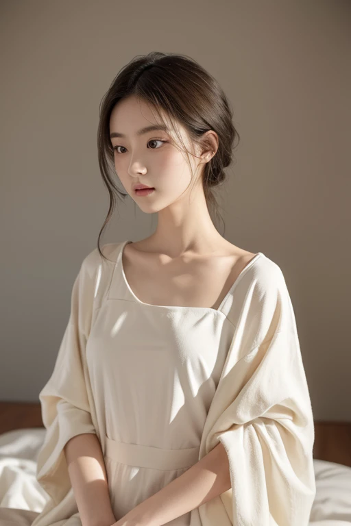 (best quality,actual:1.37),renaissance minimalism,beautiful girl,meticulous的眼睛,Bust Subtle Color Palette,meticulous,Wonderful atmosphere,glowing light,Soft light and shadow,vivid emotional descriptions,Timeless elegance,Meticulous attention to detail,Fine and delicate texture,of composition,Understated beauty,Art,peaceful environment,A unique perspective.