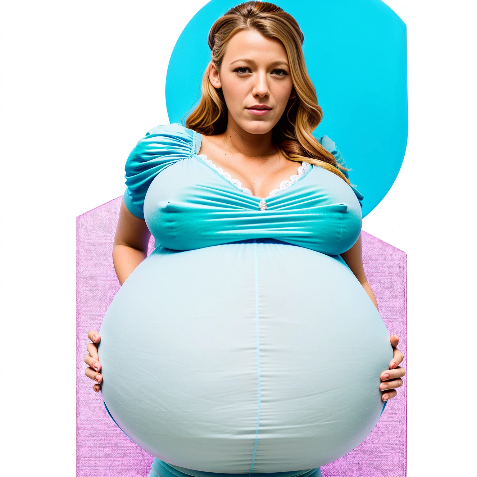 Solo Blake Lively , Largest Bump pregnant, Largest , nipple, cum,Big pregnant Belly, Big Pregnant girl, Largest Belly of Pregnant, huge pregnancy belly, Huge 9 months Pregnancy Belly, blue princess costume, ((alone))